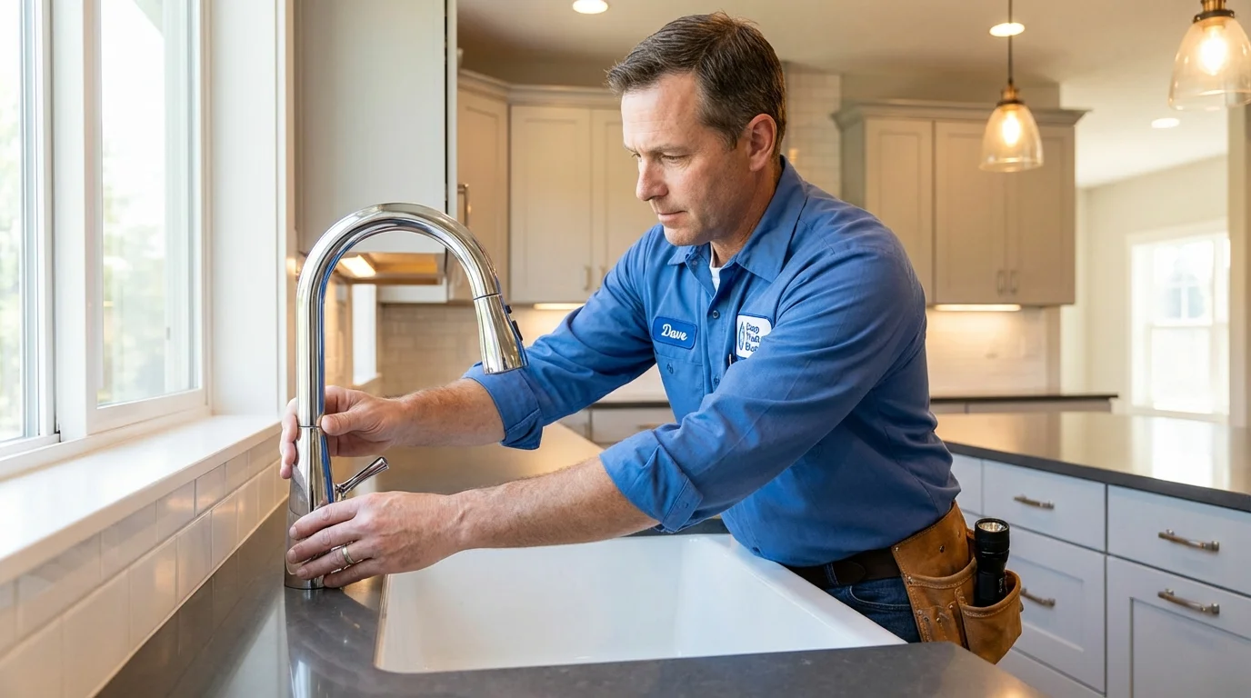 Kitchen faucet installation by Johns Plumbing LLC in Woodward